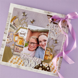 Spellbinders Simple Vintage Lavender Fields Etched Dies Hexagons