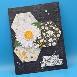 Spellbinders Simple Vintage Lavender Fields Etched Dies Hexagons