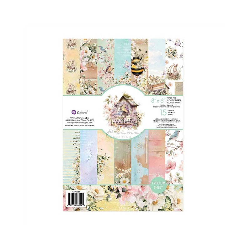 Prima Marketing Among the Wildflowers Paper Pad 15x20cm
