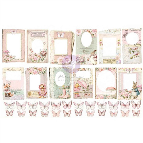 Prima Marketing Sweet Spring Ephemera Butterflies & Frames 72pz