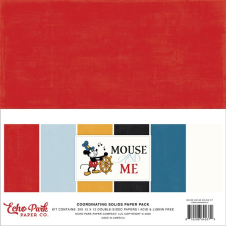Echo Park Mouse And Me Coordinating Solids Paper Pack 30x30cm