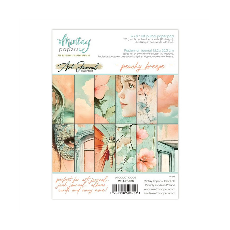 Mintay Papers Art Journal Paper Pad Peachy Breeze 15x20cm
