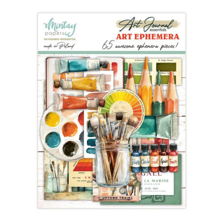 Mintay Papers Art Journal Ephemera Pack Art 65pezzi