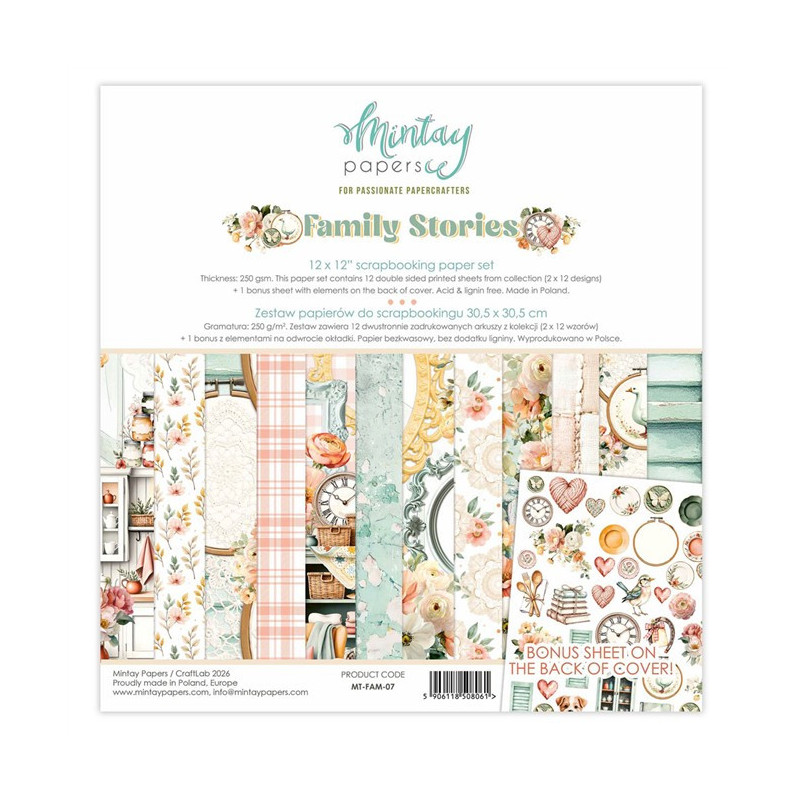 Mintay Papers Family Stories Paper Pad 30x30cm