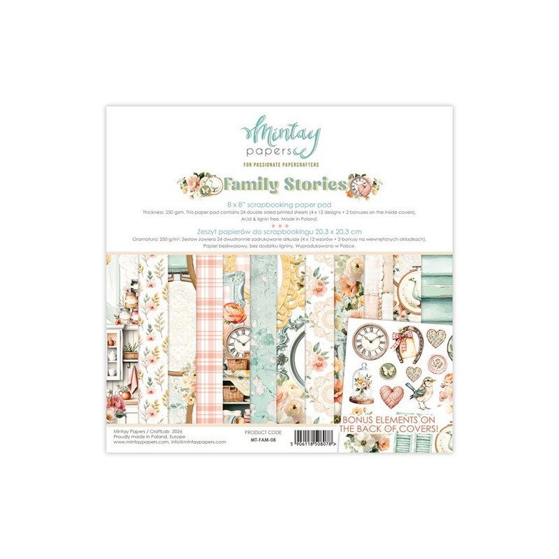 Mintay Papers Family Stories Paper Pad 20x20cm