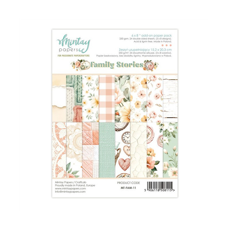 Mintay Papers Family Stories Paper Pad 15x20cm