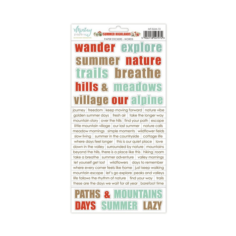 Mintay Papers Summer Highlands Paper Stickers Words