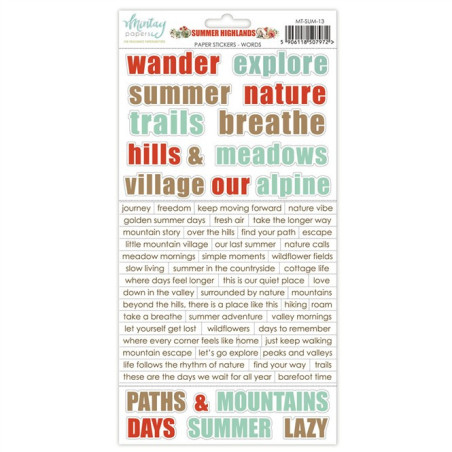 Mintay Papers Summer Highlands Paper Stickers Words