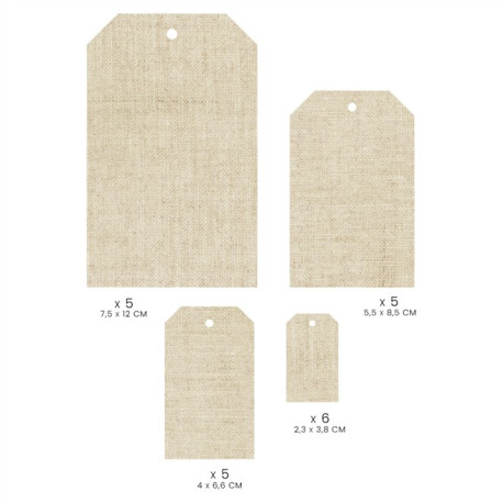 Florileges 21 Tags Stampate Lino Beige MURMURES