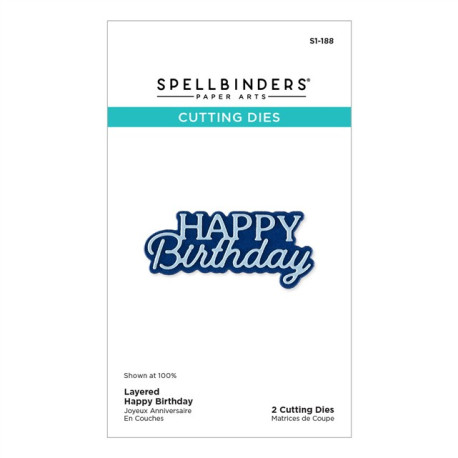 Spellbinders Essentially Yours Sentiments Etched Dies Layered Happy Birthday
