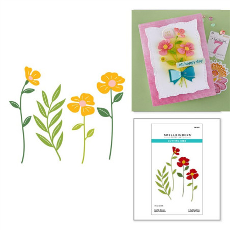 Spellbinders Poppy Song Etched Dies Leaf & Bloom