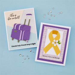 Spellbinders We All Have Baggage Etched Dies Rolling Craft Tote