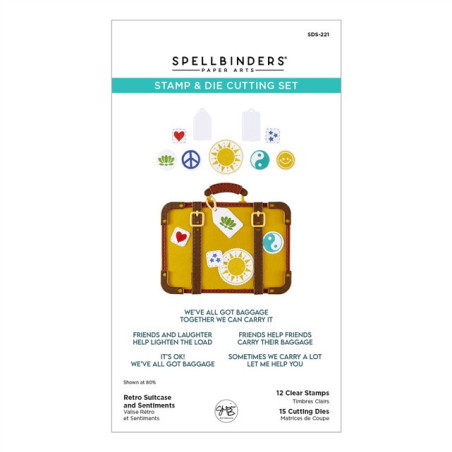 Spellbinders We All Have Baggage Stamp & Die Set Retro Suitcase and Sentiments