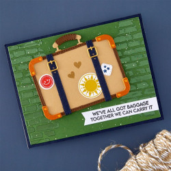 Spellbinders We All Have Baggage Stamp & Die Set Retro Suitcase and Sentiments