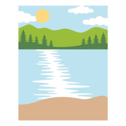 Spellbinders Summer Camp Layered Stencil Lakeside Memories 4pz