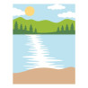 Spellbinders Summer Camp Layered Stencil Lakeside Memories 4pz