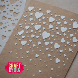 Craft&You Floating Hearts A6 Stencil