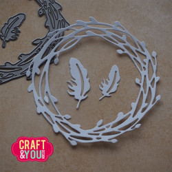 Craft&You Willow Wreath with Feathers Dies