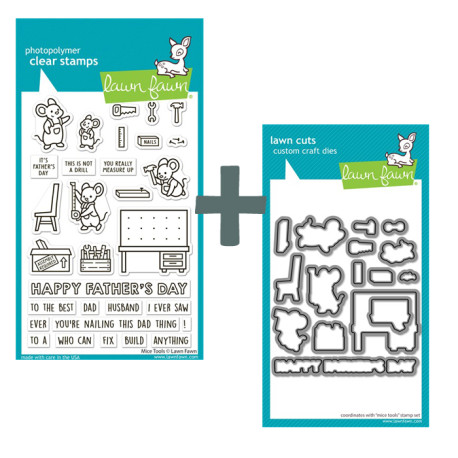 LAWN FAWN Mice Tools SET timbro+fustelle