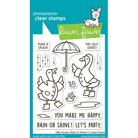 LAWN FAWN Silly Goose, Rain or Shine Clear Stamps