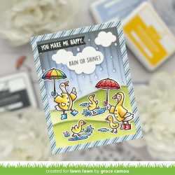 LAWN FAWN Silly Goose, Rain or Shine SET timbro+fustelle