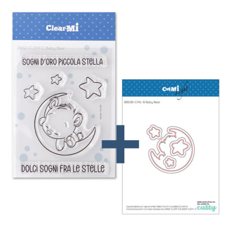 SET Fustelle Cut-Mi 88638-CML-E e Timbro 2662-CLEM-E Baby Bear