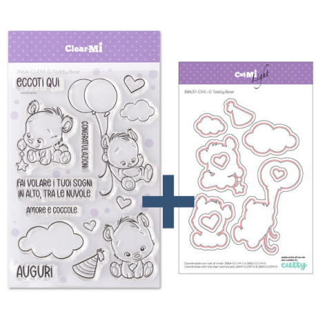 SET Fustelle Cut-Mi 88637-CML-D e Timbro 2664-CLEM-E Teddy Bear