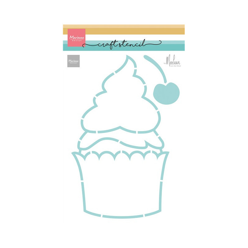 Marianne Design Craft Stencils Cup Cake by Marleen