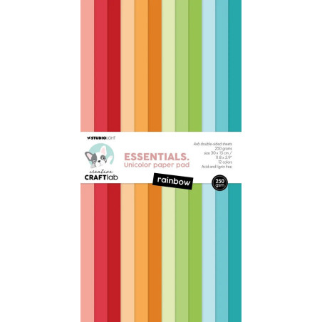 Studio Light Creative Craftlab Essentials Unicolor Paper Pad Rainbow