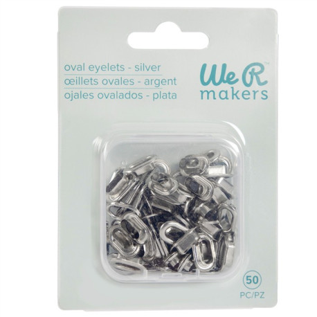 We R Crop-A-Dile Oval Eyelets SILVER 50 pezzi
