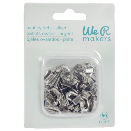 We R Crop-A-Dile Oval Eyelets SILVER 50 pezzi