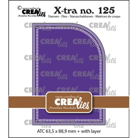 Crealies X-tra Dies no. 125 ATC with One Rounded Corner and Little Stripes