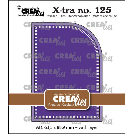 Crealies X-tra Dies no. 125 ATC with One Rounded Corner and Little Stripes