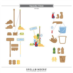 Spellbinders Shiny New Day Etched Dies Squeaky Clean by Spellbinders