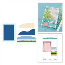 Spellbinders Summertime Etched Dies Open Lace Frame and Landscapes by Lisa Horton