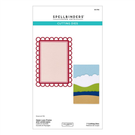 Spellbinders Summertime Etched Dies Open Lace Frame and Landscapes by Lisa Horton