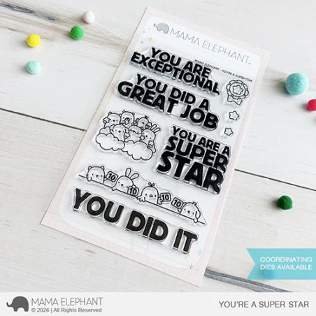 Mama Elephant YOU'RE A SUPER STAR Clear Stamp