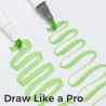 Ohuhu Honolulu² 48 BASIC Colors Dual Tips Alcohol Art Markers - punta PENNELLO e SCALPELLO
