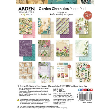ARDEN Creative Studio Garden Chronicles Paper Pad 15x20cm