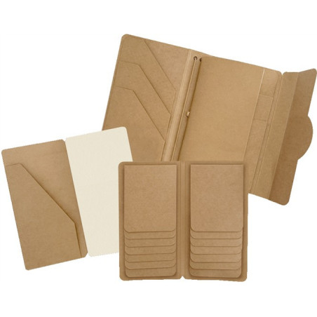 Graphic 45 Travel Album with Inserts Waterfall Folder & Journaling Notebooks Kraft