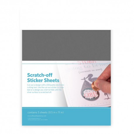 5 fogli Scratch-Off Stickers Silver