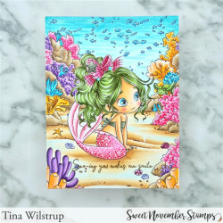Sweet November Stamps Mermaid Throne Clear Stamp