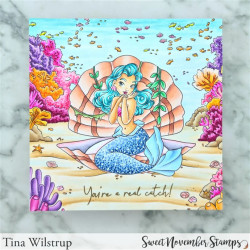 Sweet November Stamps Mermaid Throne Clear Stamp