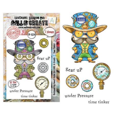AALL & Create Stamp Set A7 1374 Time Tinker