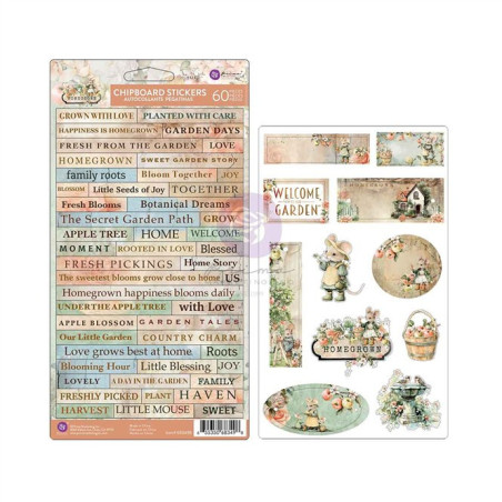 Prima Marketing Homegrown Chipboard Stickers by The 3 Girls Tale 60pz