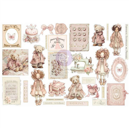 Prima Marketing Buttons & Keepsakes Ephemera Quilted Memories by Frank Garcia 64pz