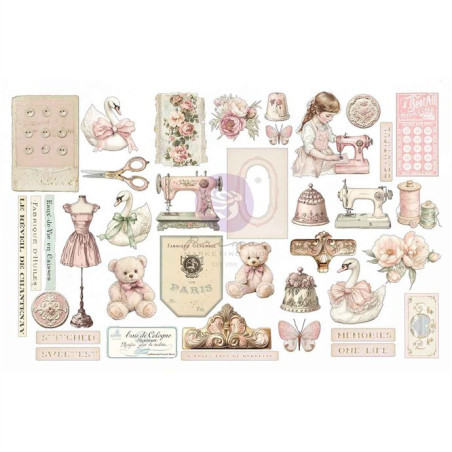Prima Marketing Buttons & Keepsakes Ephemera Stitched Clippings by Frank Garcia 76pz