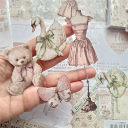 Prima Marketing Buttons & Keepsakes Ephemera Stitched Clippings by Frank Garcia 76pz