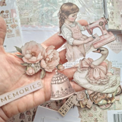 Prima Marketing Buttons & Keepsakes Ephemera Stitched Clippings by Frank Garcia 76pz