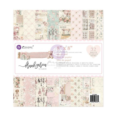 Prima Marketing Buttons & Keepsakes Paper Pad by Frank Garcia 20x20cn